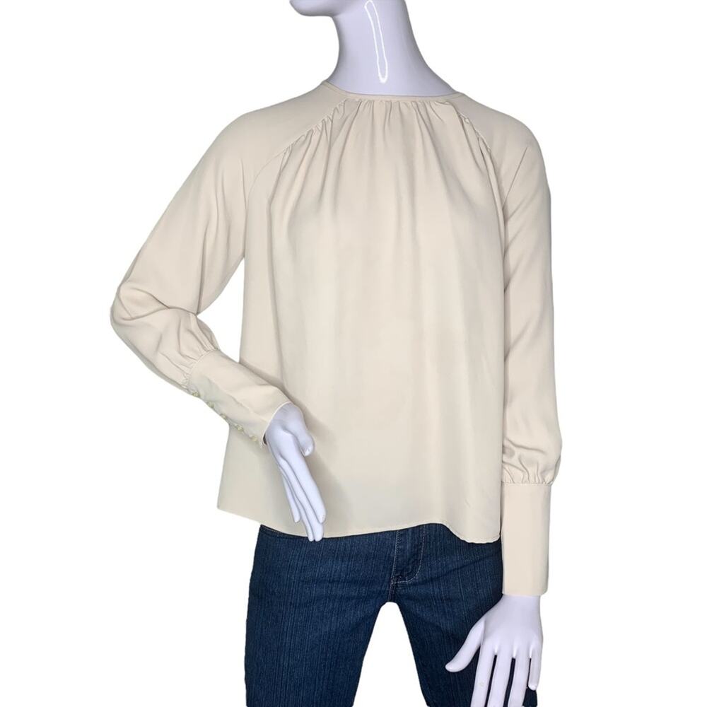 Ann Taylor Women Top Long Sleeve Pullover Color Cream Size XXS 5 Buttons…
